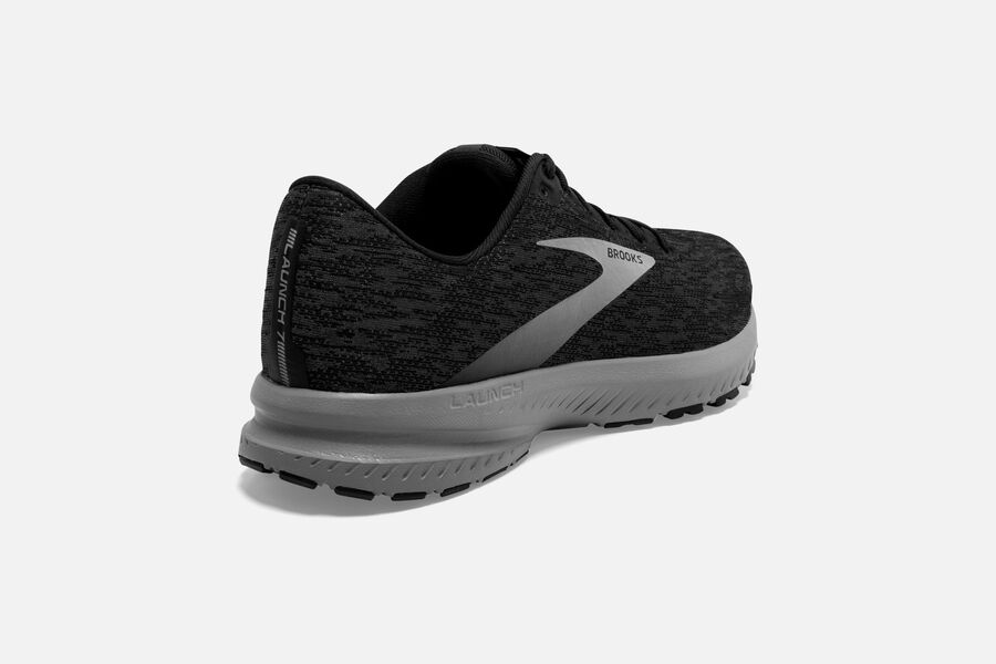 Brooks Running Shoes Mens Black/Grey - Launch 7 Road - 2375-RJQYK